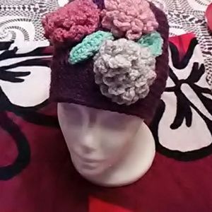 Woman hand crocheted hat